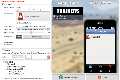 Profile Editor for NoMoreShortcuts